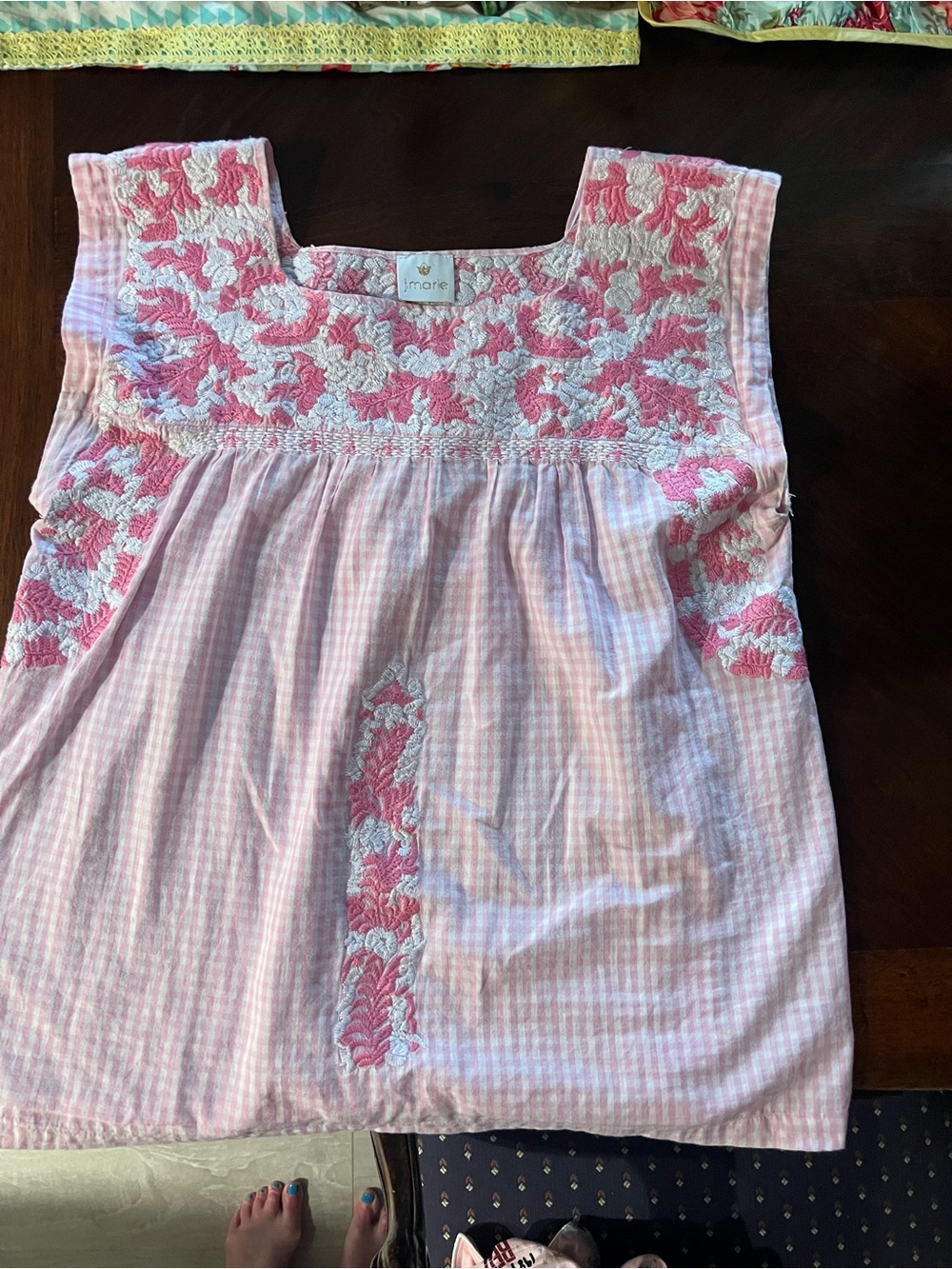 j Marie embroidered Peasant top